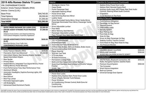 2019 Alfa Romeo Stelvio Ti Lusso
