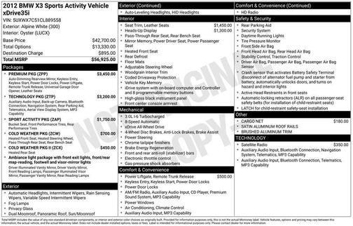 2012 BMW X3 xDrive35i