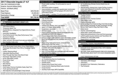 2017 Chevrolet Impala 1LT