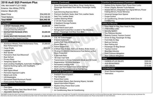 2018 Audi SQ5 3.0T Premium Plus