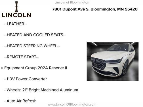 WHITE PLATINUM MET 3C 2026 Lincoln Nautilus Reserve