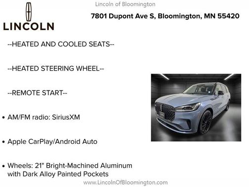 Whisper Blue Metallic Clearcoat 2026 Lincoln Aviator Reserve AWD