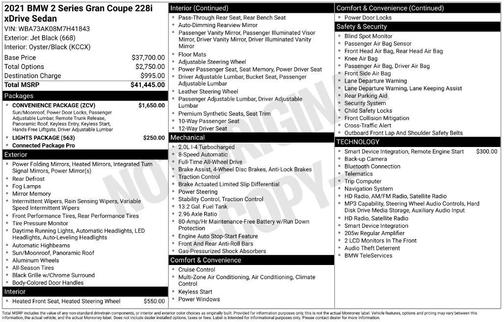 Jet Black 2021 BMW 228 Gran Coupe xDrive