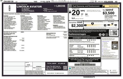 Avalanche Gray Clearcoat 2027 Lincoln Aviator Reserve AWD