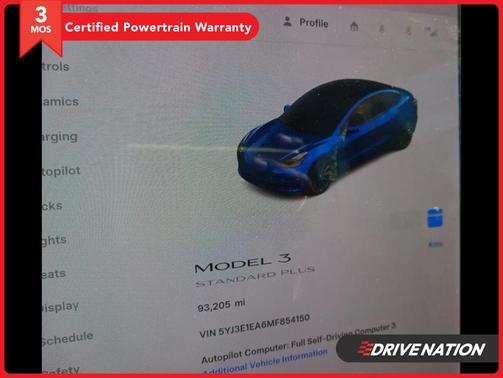 Deep Blue Metallic 2021 Tesla Model 3 Standard Range Plus