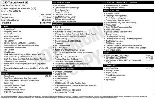 Magnetic Gray Metallic 2025 Toyota RAV4 LE