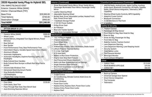 2020 Hyundai IONIQ Plug-In Hybrid SEL