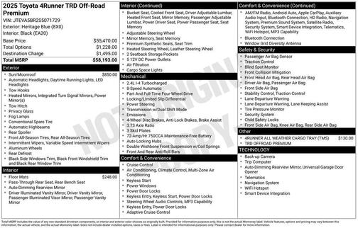 2025 Toyota 4Runner TRD Off Road Premium