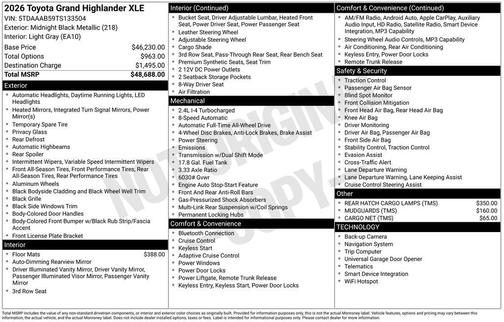 2026 Toyota Grand Highlander XLE