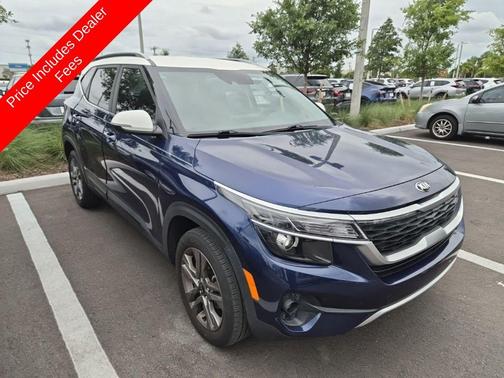 Dark Ocean Blue/White Roof 2021 Kia Seltos S
