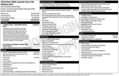 2023 RAM 2500 Laramie Crew Cab 4x4 6'4' Box