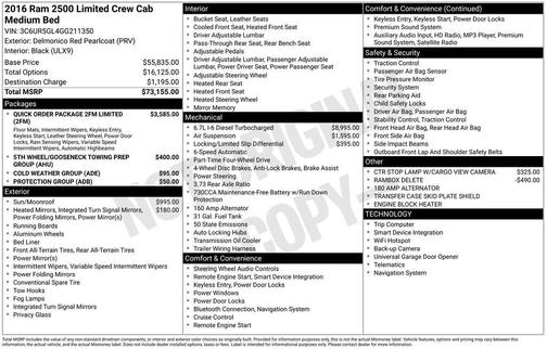 2016 RAM 2500 Longhorn