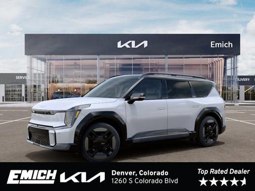 Glacier White Pearl/Ebony Black Roof 2026 Kia EV9 GT-Line