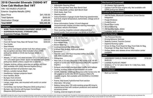 2018 Chevrolet Silverado 2500 WT