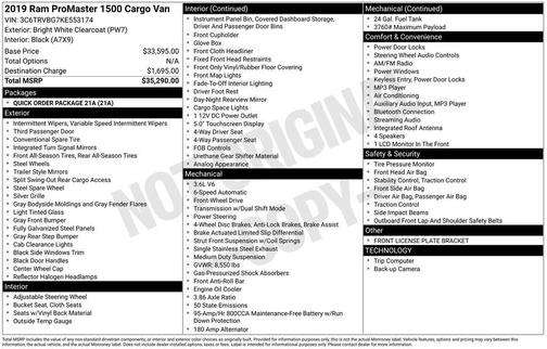 2019 RAM ProMaster 1500 Base