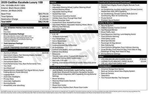 2020 Cadillac Escalade Luxury