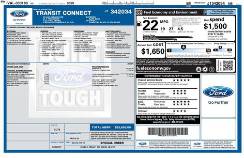 2018 Ford Transit Connect XL w/Rear Liftgate