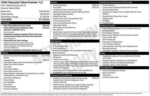 2020 Chevrolet Tahoe Premier