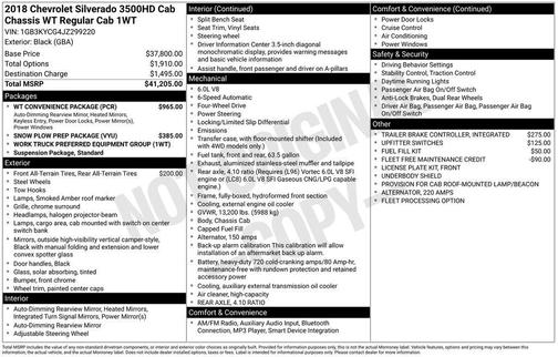 2018 Chevrolet Silverado 3500 WT