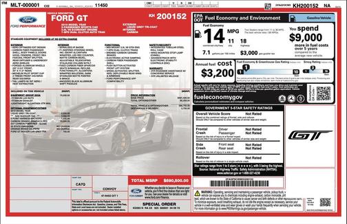 2019 Ford GT Carbon Series Only 1095 Miles Carbon Fiber Everywhere Full PPF Installed