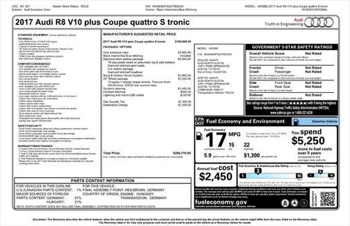 2017 Audi R8 5.2 V10 plus