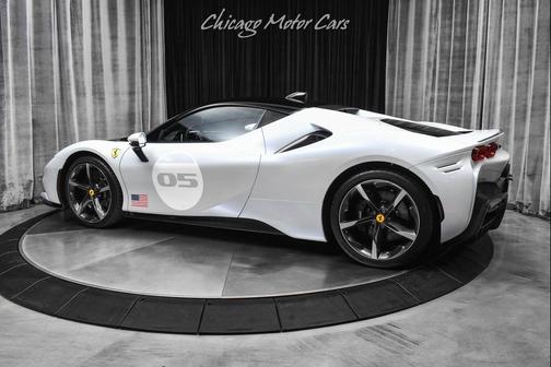 Bianco Courmayeur livery with a Nero roof and Verde Pin 2022 Ferrari SF90 Stradale Coupe