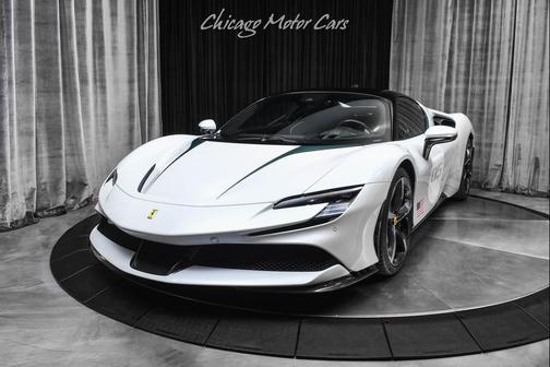 Bianco Courmayeur livery with a Nero roof and Verde Pin 2022 Ferrari SF90 Stradale Coupe