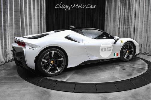 Bianco Courmayeur livery with a Nero roof and Verde Pin 2022 Ferrari SF90 Stradale Coupe