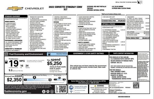 2022 Chevrolet Corvette Stingray w/3LT