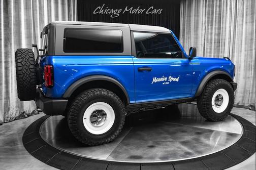 2021 Ford Bronco Velocity Blue! 7 Speed Manual! Hard Top! White Wheels with Dog Bowl Covers!