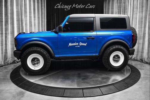 2021 Ford Bronco Velocity Blue! 7 Speed Manual! Hard Top! White Wheels with Dog Bowl Covers!