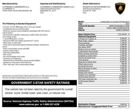 2021 Lamborghini Aventador SVJ Roadster