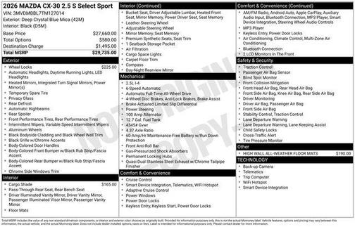 2026 Mazda CX-30 Select