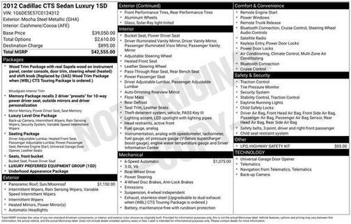 2012 Cadillac CTS Luxury