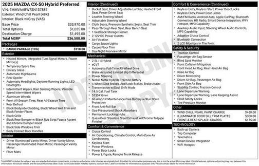 2025 Mazda CX-50 Hybrid Preferred Package