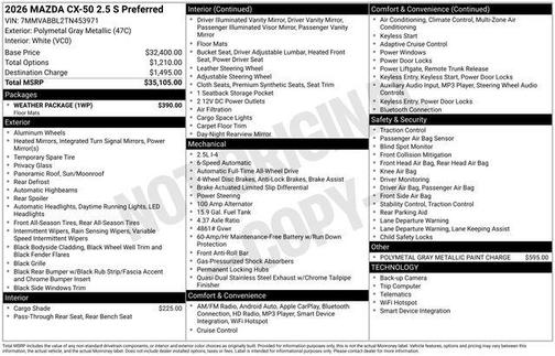 2026 Mazda CX-50 2.5 S