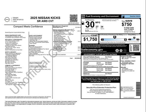 Aspen White 2025 Nissan Kicks SR