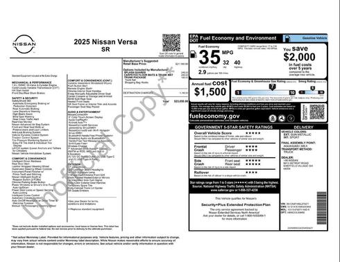 2025 Nissan Versa 1.6 S