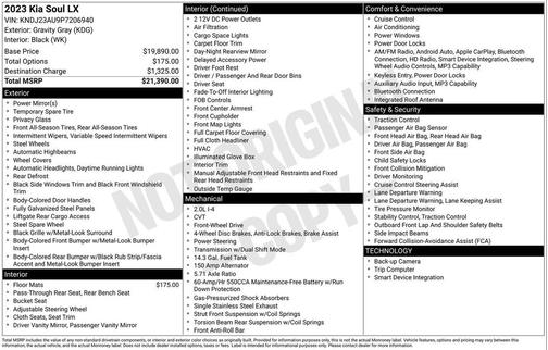 Gravity Gray 2023 Kia Soul LX