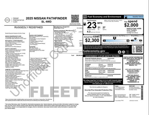 Everest White Pearl 2025 Nissan Pathfinder SL 4WD