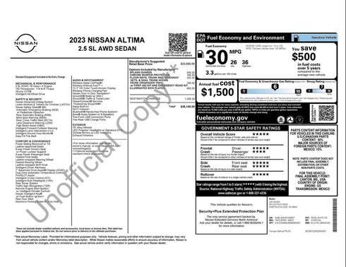 Pearl White Tricoat 2023 Nissan Altima 2.5 SL