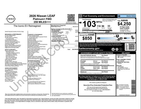 Blue 2026 Nissan Leaf PLATINUM+
