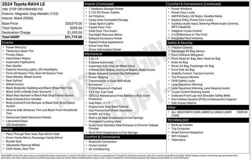 Magnetic Gray Metallic 2024 Toyota RAV4 LE