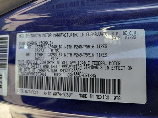 Blue Crush Metallic 2022 Toyota Tacoma SR5