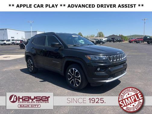 Diamond Black Crystal Pearlcoat 2024 Jeep Compass Limited