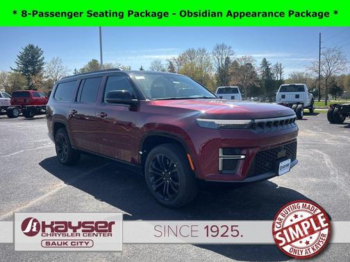 Velvet Red Pearlcoat 2026 Jeep Grand Wagoneer L Summit Obsidian 4x4