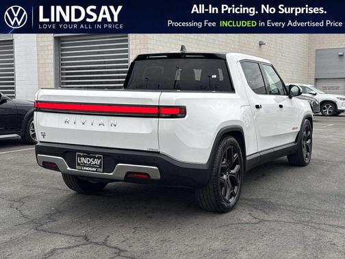 Glacier White 2023 Rivian R1T Adventure Quad Motor Large Pack