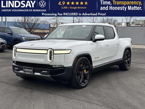 Glacier White 2023 Rivian R1T Adventure Quad Motor Large Pack