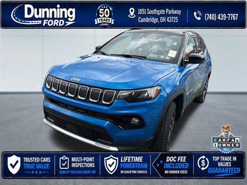 Laser Blue Pearlcoat 2022 Jeep Compass Limited