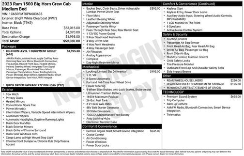 Bright White Clearcoat 2023 RAM 1500 Big Horn/Lone Star